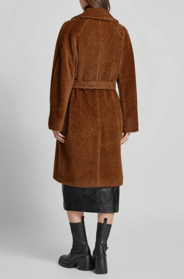 Marella by Max Mara Ippy Alpaca Wool Belted Coat, Brown UK 10 RRP £835 BNWT - Image 3 of 4