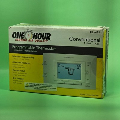 One Hour Indoor Air Quality Comfort Sentry 1H/1C Programmable Thermostat OH-411