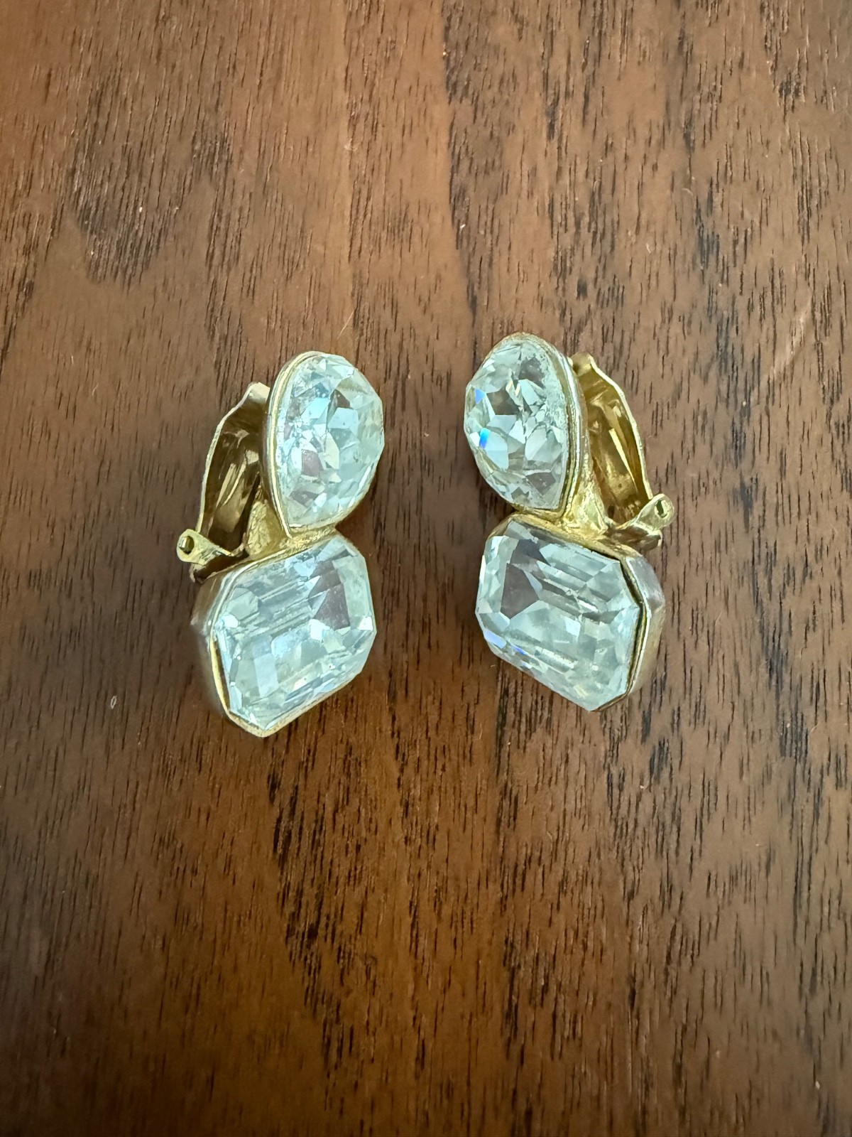 Vintage Kenneth Jay Lane Large Clear RhinestoneCl… - image 9