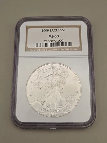 1999 American Silver Eagle NGC MS68 Brown Label
