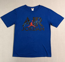 Vintage Nike Air Jordan Flight T Shirt Mens Large Blue Jumpman Retro Graphic
