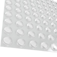 100 Clear Cabinet Door Bumpers - 1/2  Adhesive Bumper Pads for Drawer, Cupboard