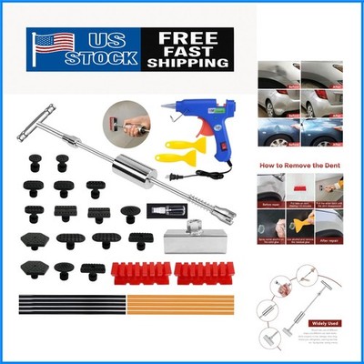 T-Bar Dent Puller Kit for Quick Car Dent Repair - Paintless Solution Included
