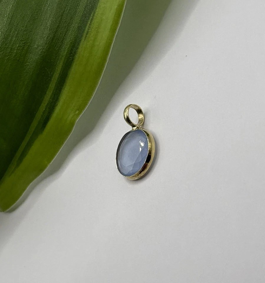 Kettenanhänger 333 Gold echt, blauer Zirkonia-Beryllfarben für Halskette NEU - Bild 2 von 4