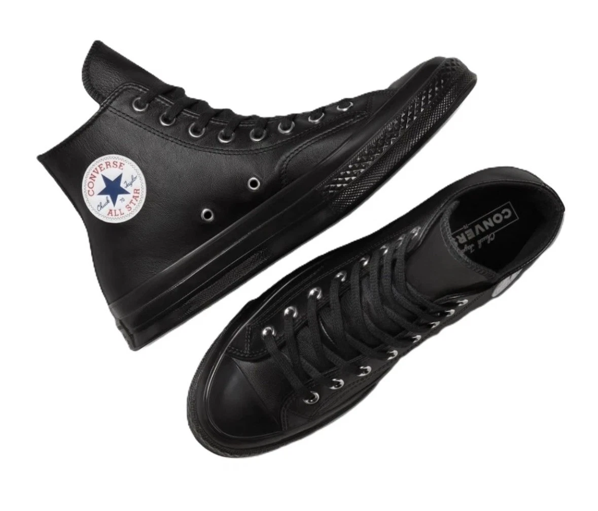 converse black leather hi products for sale | eBay