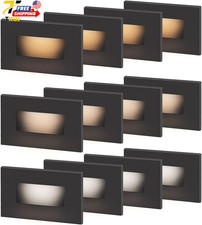 12 Pack LED Step Lights 12V-24V, 3 Color, 3.5W, Oil Rubbed Bronze Finish NEW USA