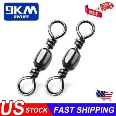 9KM 50Pcs Barrel Swivels Fishing Swivels Saltwater Swivels Fishing Tackles Accessory