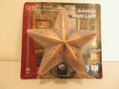 New!! GTC Automatic Night Light Tin Star Dusk to Dawn
