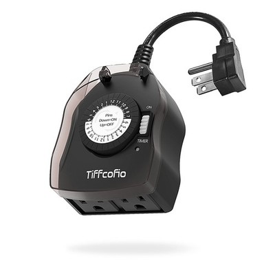 Outdoor Timer Outlet, 24 Hour Mechanical Outdoor Timer for Pool Pump, Outdoor...