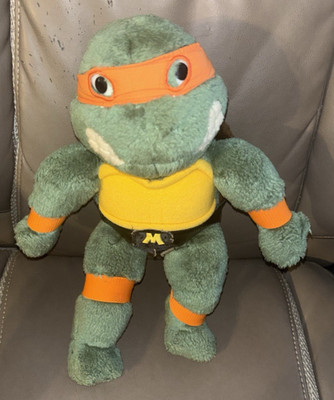Vintage 1989 TMNT Michelangelo Plush Playmates Mirage Studios Ninja Turtle Toy