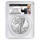 2023-W $1 1-oz Proof American Silver Eagle PCGS PR70DCAM FDOI Trump 45th