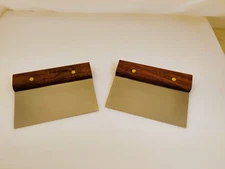 Dexter USA Lot of (2) S496 Wood Handle Dough Cutters/Scrapers 6X3 Factory2nd