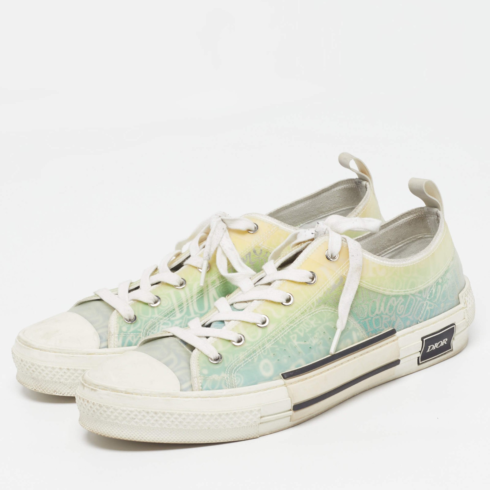 Dior B23 Size 46 Multicolor Oblique Mesh and PVC Low Top Sneakers thumbnail 2