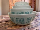 Vintage Pyrex Amish Butterprint Nesting Mixing Bowls Set Of 4# 401-404