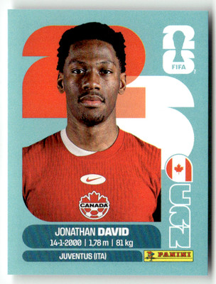 Panini 2026 World Cup WM America Sticker No. CAN 20 Jonathan David Kanada