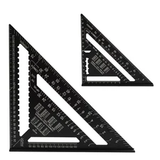 Aluminum Rafter Square Set 12" & 7" – Heavy-Duty Carpenter Square Triangle Ru...