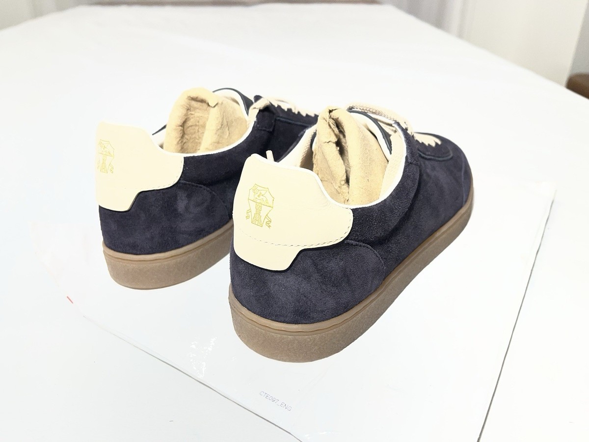 VGUC Brunello Cucinelli Nubuck and Canvas Slip-On Sneakers Blue EU 40 US 7 D Brunello Cucinelli Men main image 3
