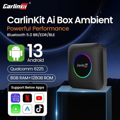 Carlinkit Android 13 TV Box LED 8+128GB CarPlay Wireless Android Auto Wireless D