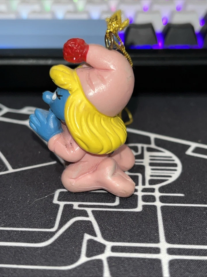 Рождественское украшение Peyo Schleich Berrie Smurf 1982 молящаяся смурфетта Португалия +1 - Изображение 4 из 4