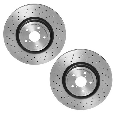 Brembo Xtra Pair Set 2 Front Drilled Brake Disc Rotors for Impreza WRX STI 2004