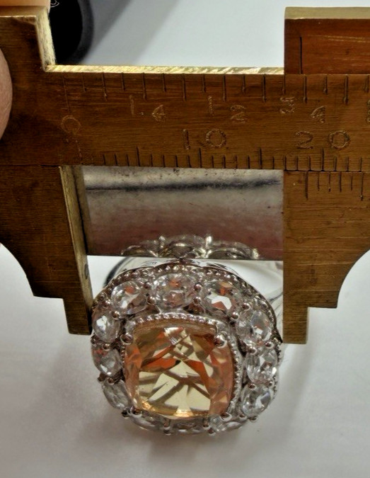 Chuck Clemency Ring Square Iced  Light Tea Sterli… - image 11