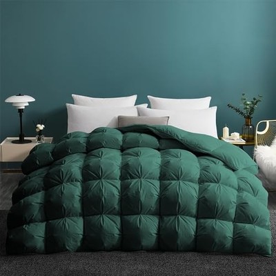  Pinch Pleat Goose Feather Down Comforter - All Full/Queen Pinch Pleat-green