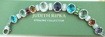 Judith Ripka Sterlingsilber Multi-Edelstein Armband Größe Small JR Box & Etui *