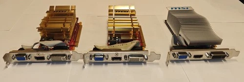 3x MSI NVIDIA GeForce 210 videokaarten