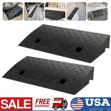 2PCS 2.8" Rise Heavy duty Rubber Driveway Threshold Curb Ramp For Wheelchair Car