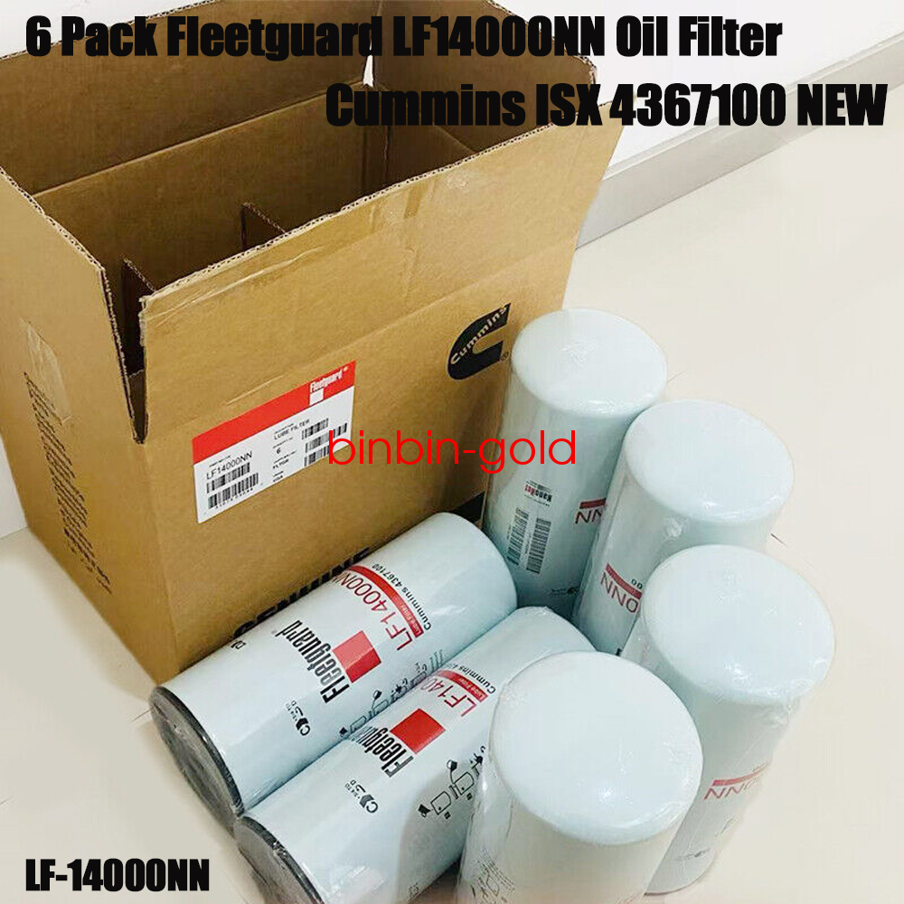 6 Pack Fleetguard LF14000NN Oil Filter Cummins ISX 4367100 NEW USA