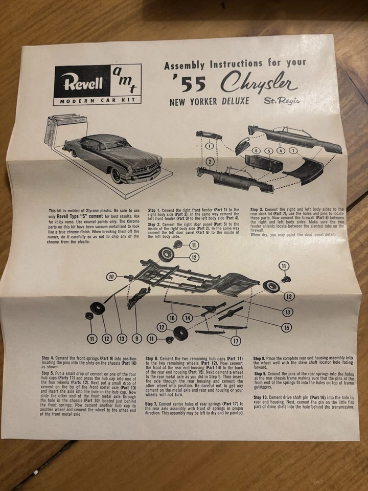 Revell AMT 1955 Chrysler New Yorker St Regis 1/32 Annual Kit # H-1201 Unbuilt 55 - Image 3 of 4