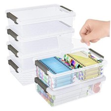 6 Pack Extra Large Pencil Box with Removable Divider, Thickened Grey-6 Pack