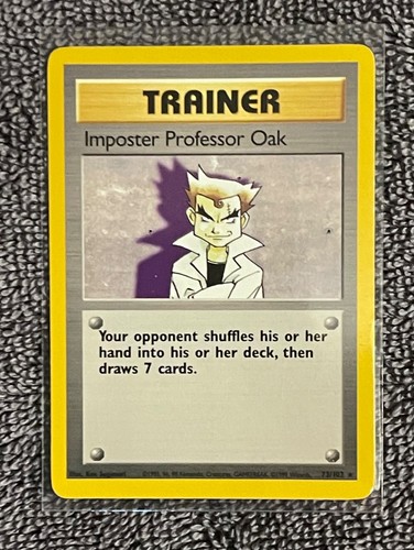 Base Set Shadowless Imposter Professor Oak 73/102 Trainer Pokémon Card WOTC