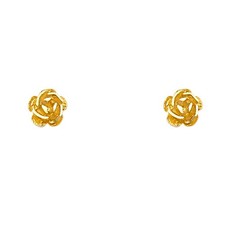 NEW 14K YELLOW GOLD SMALL FLOWER POST EARRINGS