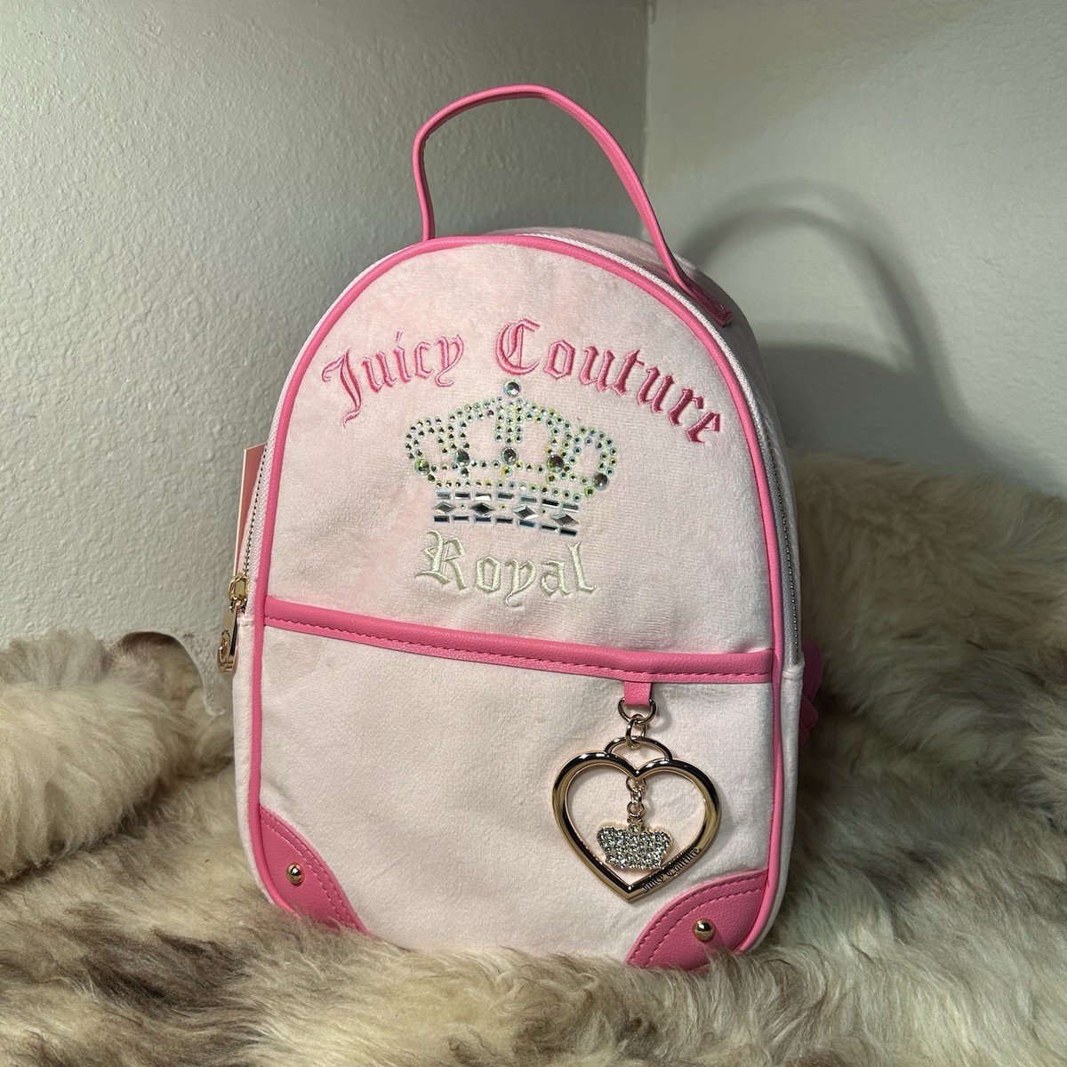 Juicy Couture Girlie Royalty Med Backpack in Licorice. Juicy Couture No Rules Backpack Black Small Weekender With  main image 2