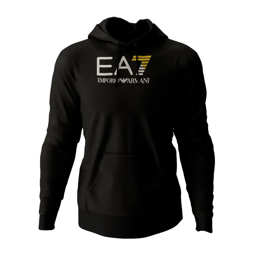 Emporio Armani EA7 Mens Hooded Sweatshirt Big  Logo Long Sleeve hoodies S to 2XL - Image 3 of 4