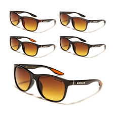 X Loop Sunglasses HD High Definition Amber Lenses Retro Style Plastic Frames Men