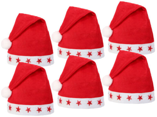 Sparsets Weihnachtsmützen mit 5 LED Sterne Blinkend Nikolausmütze Nikolausmütze - Bild 1 von 2