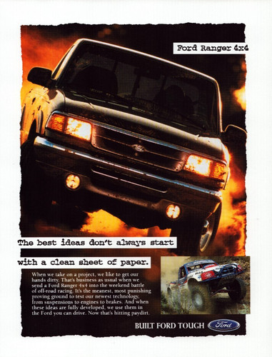 1995 Nascar FORD RANGER 4X4 Truck PRINT AD - THE BEST IDEAS BUILT FORD TOUGH