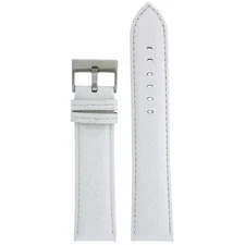 XL Extra Long White Watch Band Leather Mens Padded  20mm 22mm 24mm 