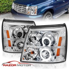 Super Bright Led Halo 03-06 For Cadillac Escalade Hid Type Chrome Headlights