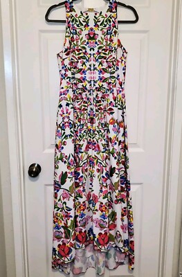 Cynthia Steffe Sydney High Low Maxi Dress Bright Floral Print CutOut Open  Back 6 | eBay