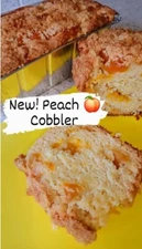 Peach Cobbler Bread Loaf Cake. Homemade. 8.5x4.5 loaf