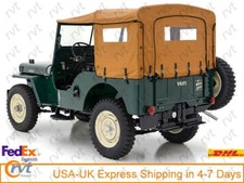 Canvas Soft Top for Jeep Willys CJ2A,CJ3A,CJ3B,CJ5, Fits on Civil Bow Frame