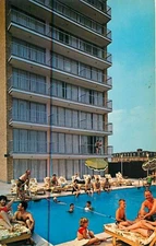 ATLANTIC CITY FOUR SEASONS MOTEL INDUSTRIAL PHOTO SERVICE OAKHURST POSTCARD POOL