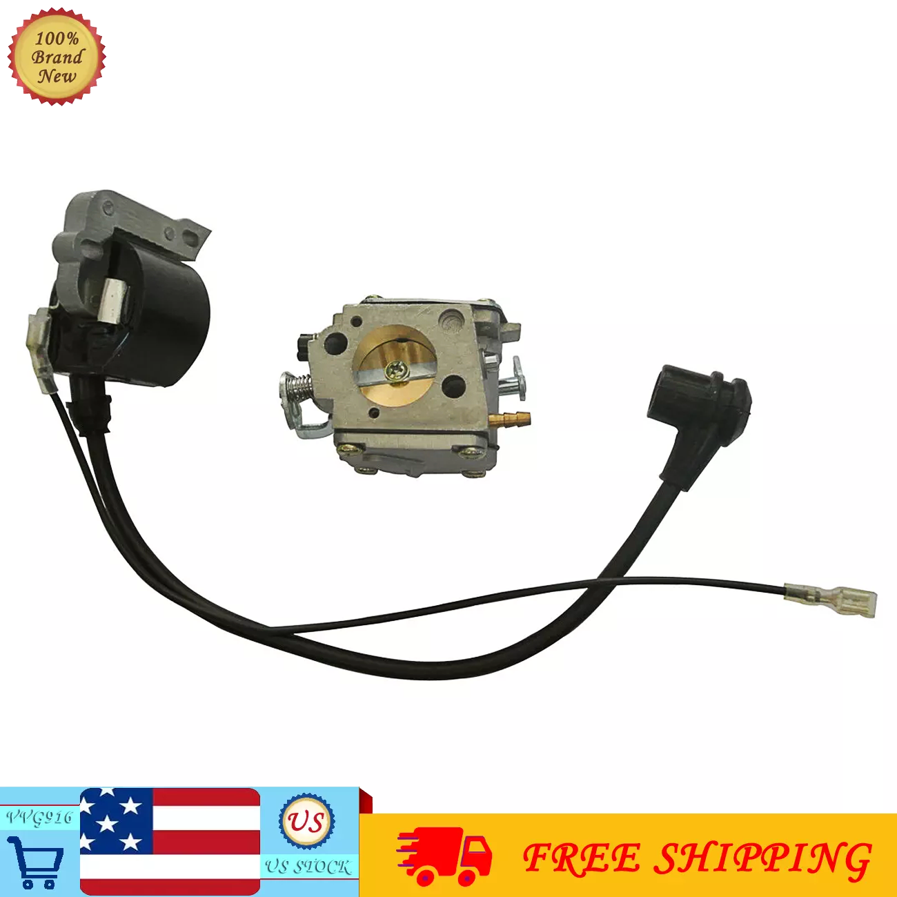 HUSQVARNA 61 266 268 272 Chainsaw Carburetor and Ignition Coil Kit