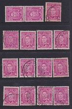1938 Australia .KGVI  1 4 Magenta Used Lot  -  Total of 15 Stamps