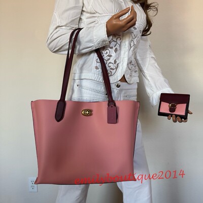 NWT Coach C0692 Willow Tote Bag In Colorblock Tabby Wallet