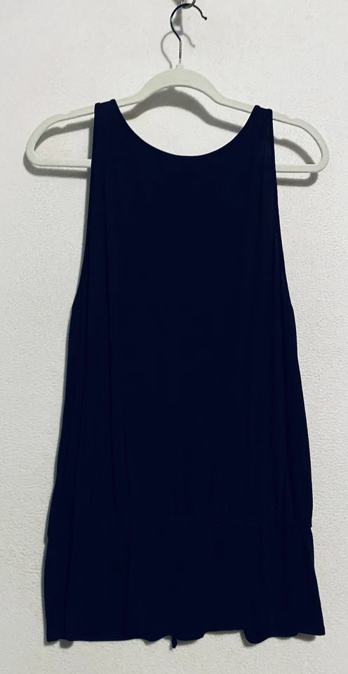 Túnica sin mangas Max Edition para mujer XL negra tejida boho con cuentas volantes dobladillo hippie Y2K Foto 4 de 4