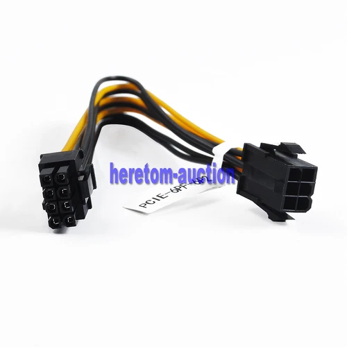 PCIE 6 pin Female to PCI-E 8 pin (6+2) Male GPU Power Cable Splitter 